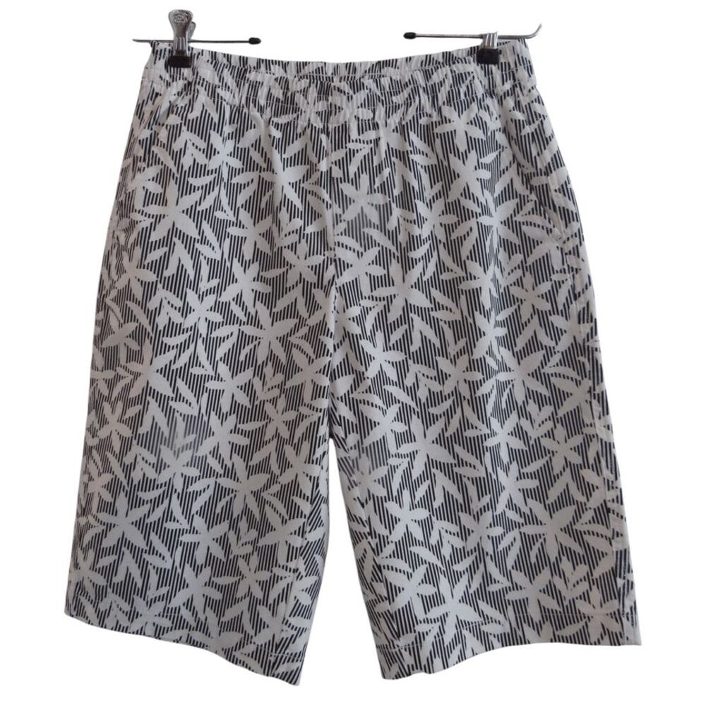 New Lands End Bermuda Shorts Sz 4‎ Mid Rise Elastic Waist Pull On 12" Chino